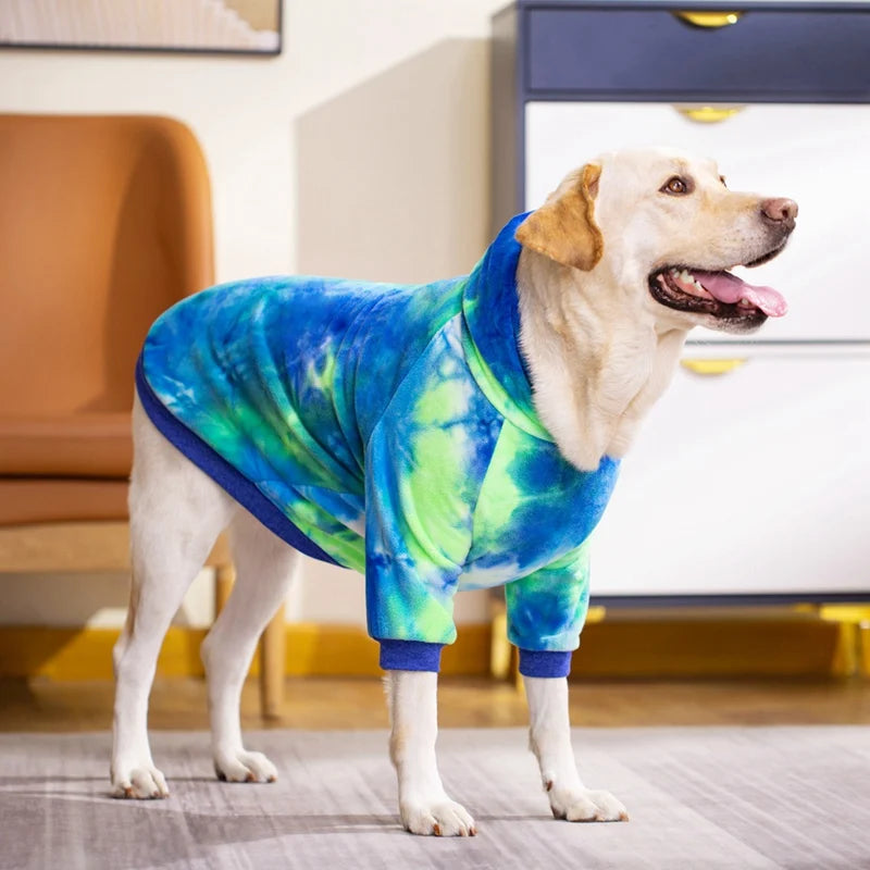 Tie Dye Dog Hoodie Sweater with Hat